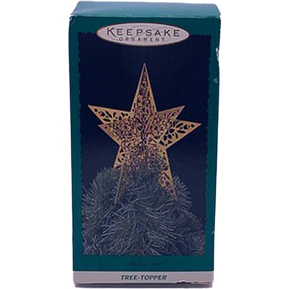 1995 Hallmark Keepsake Shining Star 4" Tree Topper Dimensional Brass Ornament - Picture 1 of 5